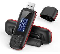 AGPTEK Lettore Mp3 Portatile con Chiavetta USB, Mini Lettore Musicale da 8GB Supporta Batteria AAA Sostituibile,Registrazione, Radio FM,Trasferimento Dati,espandibile Fino a 128 GB, Nero