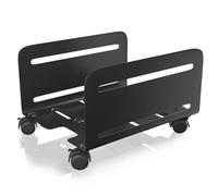 AGPTEK Porta CPU, Carrello Porta Computer Tower con 2 Ruote con e 2 Ruote Girevoli, Carrello UPC in Acciaio Porta Computer per Tower Desktop (Nero)