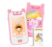 AGPTEK Telefono per Bambini, 32GB TF Card Smartphone Giocattolo Touch Screen, Telefono Cellulare per Bambini con Fotocamera, Dispositivo di Apprendimento per Bambini 3-7 Anni, Regali per Bambini, Rosa