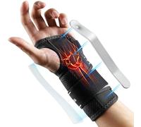 AGPTEK Tutore Polso Tunnel Carpale Nuovo - Fascia da Polso con Stecche di Supporto, Design a Strappo Facile da Indossare, Soluzione Conveniente per Dolore e Sostegno, Sinistro, S/M