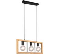 AGRA SOSPENSIONE LEGNO NATURALE E METALLO NERO 3 DIFFUSORI