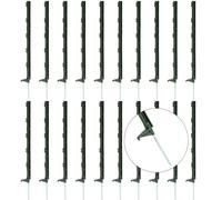 Agrarzone 20x Paletto per recinti in plastica ECO 70 cm, verde - Robusti e durevoli in plastica rinforzata con fibra di vetro - Con 5 occhielli, ideali per pollame, pet e giardini
