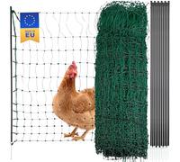 Agrarzone rete per pollame elettrificabile verde 15m x 106cm | Rete elettrica per recinto con paletti a doppia punta | Maglia piccola | Recinzione elettrificata del pollame per un allevamento sicuro