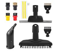 Agrdeed 10 pezzi di ricambio per pulitore a vapore con raschietto, spazzola rotonda, ugello manuale, spazzola piatta, ugello curvo, rivestimento per panno di pulizia, per Kärcher SC1 SC2 SC3 SC4 SC5