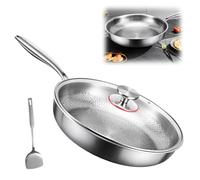 Agrdeed Set Padella e Accessori in Titanio - 26 cm, Antiaderente, Multifunzione per Cucina Padella in Titani con Coperchio e Spatola, Upgrade Titanio Non Rivestito, Set Piatti e Pani Multifunzionali