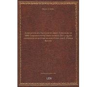 Agrégation des Facultés de droit. Concours de 1898. Composition de droit romain. De la Quasi possess