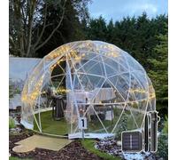 agreilduite Serra Igloo, Tent A Cupola in PVC da 12 * 7,2 Piedi, Tent A Bolle da Giardino con Luci Solari da 32 M - 8 modalità di Illuminazione, Casa Trasparente per Cortili/Casa con Schermo