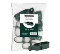 AGRI-CULTURA® | Tendifilo in Metallo Plastificato Verde - Set da 10 Pezzi | Ideale per Recinzioni, Stendibiancheria, Pali da Giardino | Prodotto in Italia.