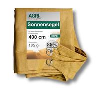 AGRI plus Tenda da sole rettangolare, 2 x 4 m, beige, in HDPE con occhielli e fissaggio, ideale come protezione solare per balcone, terrazza e giardino, permeabile all'acqua e al vento