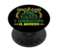 Agricoltura Datemi Un Trattore Conquistero Il Mondo Trattore PopSockets PopGrip Adesivo