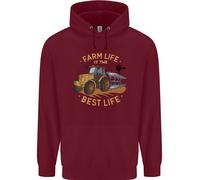 Agricoltura Fattoria Life Is The Best Life Contadino Bambini Felpa con Cappuccio