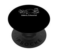 Agricoltura lattiero-casearia dell'agricoltore della mucca esausta PopSockets PopGrip Adesivo