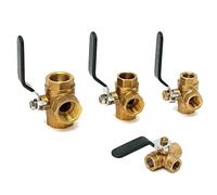 Agricultural pump filter,precision,1/4" 3/8" 1/2" 3/4" Brass Ball Valve, Full L Type Port Thread Connector, Fixed 3 Way With Handle, Faucet Value Water Filter Adapter(1/4")