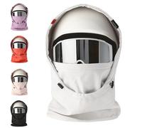 Agriculturi Waterproof Fleece-Lined Hood, Right Over Helmet Balaclava Hoodie, Winter Windproof Full Warm Ski Helmet Cover W/Drawstr for Men And Women (White)