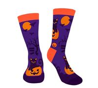 AGRIMONY Calze Halloween Zucca Gatto Pipistrelli Uomo Donna Ragazzi Divertenti - Fantasia Colorati Arte Simpatici Strani Zucche Calzini Costume - Regali Halloween Originali Idee Regalo per Lui Lei