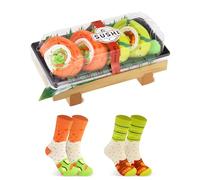 AGRIMONY Calzini divertenti a forma di sushi, regali divertenti per donne e uomini, novità Crazy Funky Food Silly Cotton Socks Regali di Natale, I - Sushi - 2 paia - 01, M-L