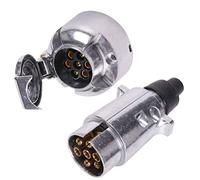 AGRISHO12V 7 Poli Presa di Corrente per Rimorchio Metallo Lega Alluminio Connettore Maschio Femmina Adattatore per RV Caravan Trattore Camion Van Bordo