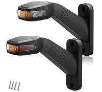 AGRISHOP 2 PCS 12/ 24V LED Gomma Stelo Base Rimorchio Luce Segnalazione Laterale Contorno Ingombro Lampada Ambra Bianco Rosso Impermeabile RV Caravan Tractor Truck E-mark