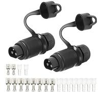 AGRISHOP 2 Pezzo Spina 3 Poli Trattore 12v,DIN 9680,Impermeabile,Spina 3 Poli Femmina per Rimorchio Macchine Agricole,Spina 3 Poli conconnettori a Forcella Manicotto Isolante,Spina 3Poli Camion