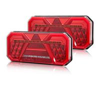 AGRISHOP Kit Fanali LED 12V/24V per Rimorchio, 7 Funzioni Universali, Luci Posteriori Impermeabili per Camion, Furgone, Auto Con E-Mark