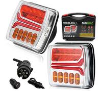 AGRISHOP Kit Magnetico Senza Fili Fanali Rimorchio Luci Posteriori 12V LED,2Pcs Magnetico Led Fanali Posteriori Rimorchio,12v Impermeabile LED Magnetico Fanali Posteriori Universali Per Furgone E-Mark