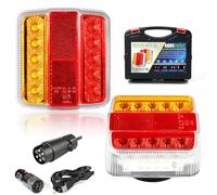 AGRISHOP Senza Fili Fari Posteriori Rimorchio 12/24v Led Kit Fanali Posteriori Rimorchio Luci Ricaricabile,Wireless Wifi Magnetico Luci Led Rimorchio senza fili Impermeabile per Furgone E-Mark