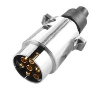 AGRISHOP Spina Per Rimorchio 7 Poli Metallo, Spinotto Gancio Traino 7 Poli Alluminio, 12V Spina Rimorchio 7 Poli metallo,Spinotto Rimorchio 7 Poli Maschio