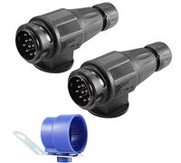 AGRISHOP Spina Rimorchio 13 Poli,2 Pezzi 12v Adattatore 13 Poli con Supporto per Spina Rimorchio Impermeabile,Spina 13 Poli Rimorchio per Camion Caravan