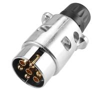 AGRISHOP Spina rimorchio 7 poli maschio metallo,12V metallo spina 7 poli rimorchio,Spina 7 Poli 12v Gancio Traino in alluminio