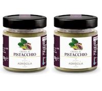Agrisicilia crema al pistacchio 40% ottima per colazione e come ingrediente per dolci vasetto da 200 grammi (Confezione da 2)