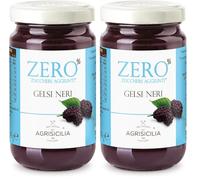 Agrisicilia zero% zuccheri gelsi neri con poche calorie, vasetto da 240 grammi ottima per colazione e merenda (Confezione da 2)