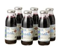 Agritur - Succo di Mirtillo Nero Selvatico Biologico pack 6x330ml - 100% mirtillo pressato, ricco di polifenoli e antiossidanti, senza acqua o zuccheri aggiunti, puro e naturale