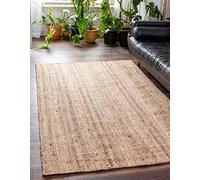Agro richer Tappeto rettangolare in juta beige naturale tappeto intrecciato a mano per camera da letto, cucina, soggiorno, fattoria tappeti artistici per vivere (75 x 240 cm)