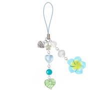 Agromusk Ciondoli per telefono a forma di fiore di ibisco, graziosi cinturini per telefoni cellulari Y2K estetici a forma di stella, accessori estivi da spiaggia, accessori per borsa per telefono