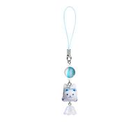 Agromusk Ciondoli per telefono a forma di gatto, grazioso gattino fortunato con perline e cinturino per telefono a forma di fiore, accessorio decorativo per borsa Kawaii Y2K, One Size, Ceramica Vetro