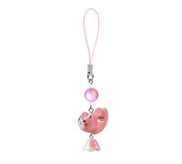 Agromusk Ciondoli per telefono a forma di gatto, grazioso gattino fortunato con perline e cinturino per telefono a forma di fiore, accessorio decorativo per borsa Kawaii Y2K, One Size, Ceramica Vetro