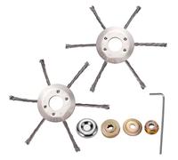 AGSYFFD 2 Pezzi Testina per Decespugliatore in Filo d'Acciaio, 230mm Universale Tagliabordi con Kit di Adattatori 5pz per Tosaerba a Benzina, Design in Filo Annodato Durevole per Pulizie del Giardino