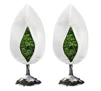AGSYFFD Confezione da 2 coperture per piante in pile per orticoltura, 100 x 120 cm, protezione antigelo per piante da esterno, coperte invernali dal gelo con cerniera e coulisse, per arbusti, alberi e