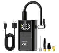 AGT Professional mini compressore: Compressore d'aria a batteria, ALP-260, Grande display LED con manometro digitale, fino a 150 psi / 10,3 bar (mini pompa batteria, d'aria compatto)