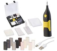 AGT Riparazione del pavimento in PVC: kit di riparazione per superfici in plastica con smalto a batteria, USB-C (riparare pavimento in PVC per camper, riparare, batterie)
