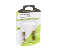 AGU - Fusibili 50 A, 2 pezzi, tubo in vetro dorato, rivestimento per auto Power