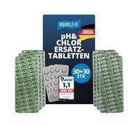 AGUALEVE® 200 Pastiglie Test Rapido per Piscina | 100x pH (Phenol Red) + 100x Cloro libero (DPD1) | per test acqua piscina con comparatore | Qualità Made in Germany | con guida digitale gratuita