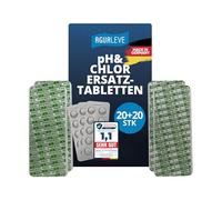 AGUALEVE® 200 Pastiglie Test Rapido per Piscina | 100x pH (Phenol Red) + 100x Cloro libero (DPD1) | per test acqua piscina con comparatore | Qualità Made in Germany | con guida digitale gratuita