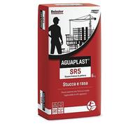 AGUAPLAST SR5 Ruvido Bianco - Stucco Rasante Fibrato per Esterni/Interni, Finitura Ruvida Simile Intonaco, Riempimento Crepe e Fori fino a 30 mm, Formato da 6kg