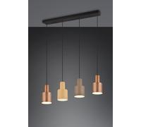 AGUDO SOSPENSIONE 4 DIFFUSORI METALLO MULTICOLOR L. 87CM D.12CM ATTACCO E27