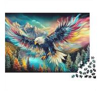 Águila 1000 Piece Recycled Cardboard Escena del bosque del otoño Jigsaw Puzzle Adult Educational Game Activity Great Gift for Men Women Puzzle Collectors 38x26cm/1000pcs