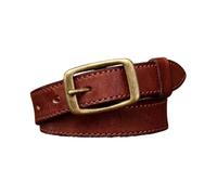 AGUTALITHIC Cintura da Donna in Pelle Pieno Fiore Cucita Larghezza 2,4cm Cinturino Sottile E Resistente Fibbia in Ottone Massiccio Ad Alta Resistenza(90cm/35, Brown)