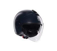 AGV - ETERES E2206, Casco da Moto Jet Unisex, Casco Moto Open Face con Anello Antifurto, Visiera Antigraffio e Anti-UV, Tecnologia con Assorbimento Istantaneo del Sudore, Matt Black, S