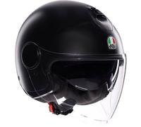 AGV - ETERES E2206, Casco da Moto Jet Unisex, Casco Moto Open Face con Anello Antifurto, Visiera Antigraffio e Anti-UV, Tecnologia con Assorbimento Istantaneo del Sudore, Matt Black, L