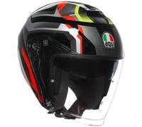 AGV Irides Zurigo, casco aperto M male Nero/Rosso/Giallo Fluo